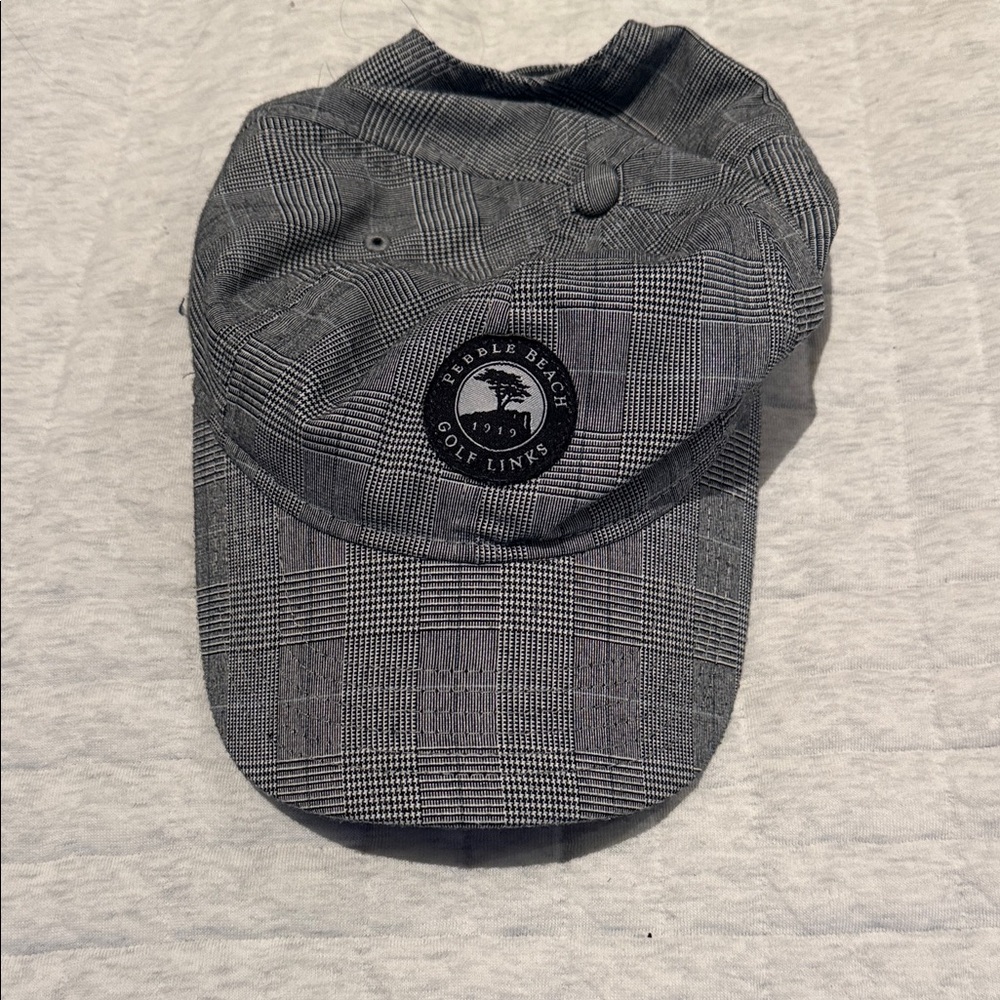 Pebble Beach Golf Links Plaid Cap in Gray